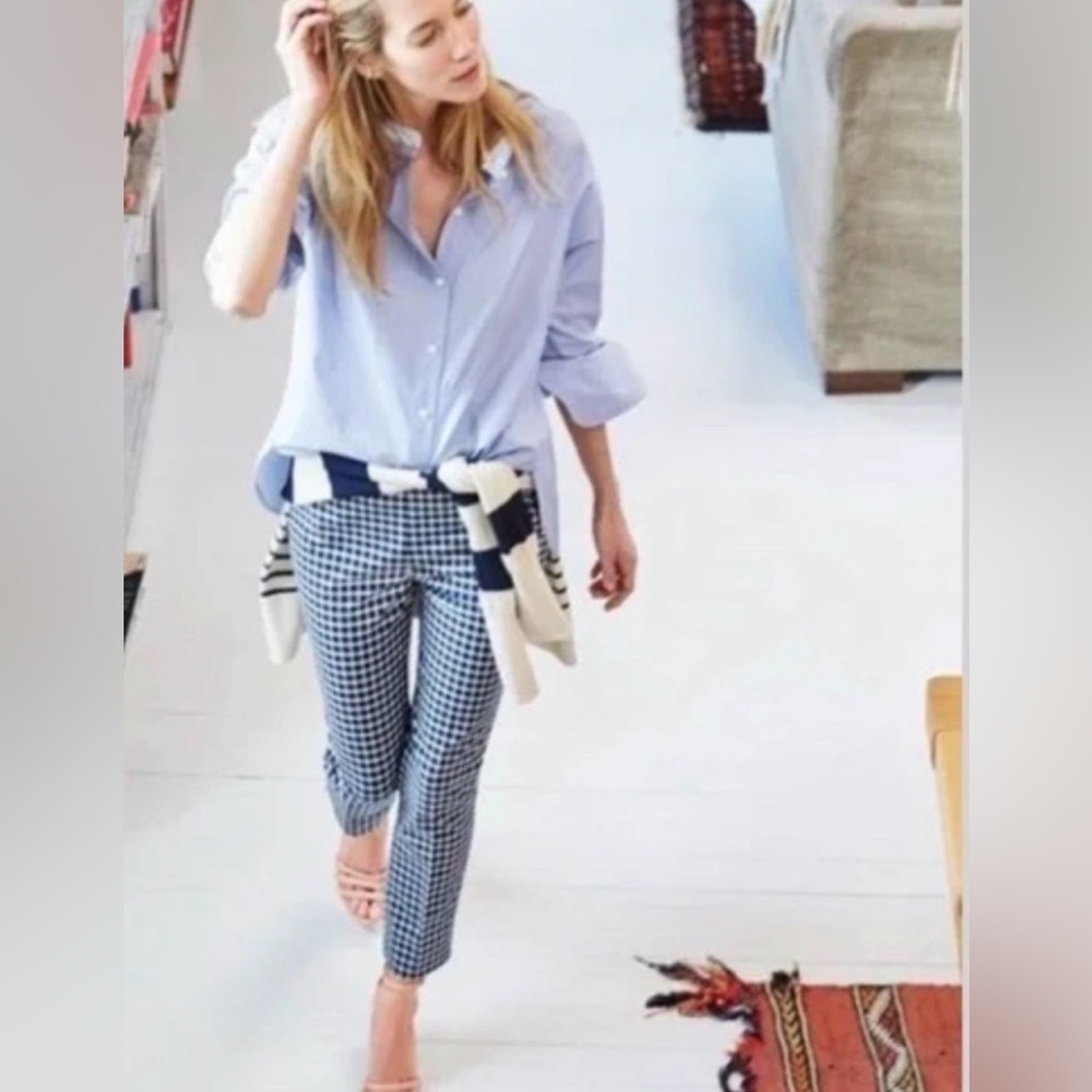 NWT JCrew Gingham Black and White Checkered Pants